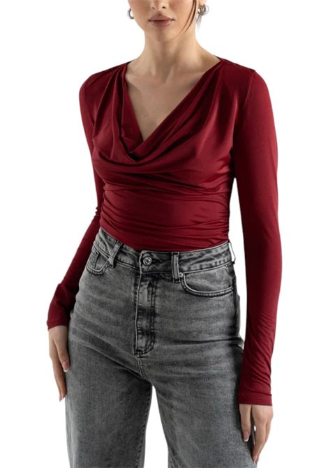 Cowl-neck sweater in shiny jersey VALENTINA RIO | sweaters | V4274/01575